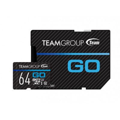 TEAM GO CARD MICRO SDXC 64GB UHS-I U3 SPEED RETAIL W/1Adapt.