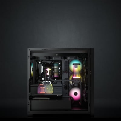 Corsair iCUE 5000X RGB Tempered Glass Mid-TowerSmart Case  Black