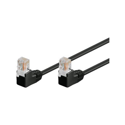 PATCH CABLE UTP 3M CAT5E ANGLED BLACK