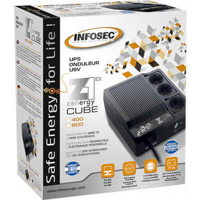 INFOSEC ZENERGY CUBE 600 EX 600VA UPS  OFFLINE 3x OUTLET