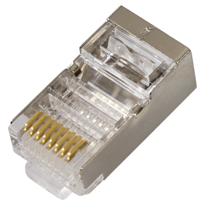 RJ45 CAT6 SHIELDED EASY CONNECTOR+WHITE BOOT - 50-PACK