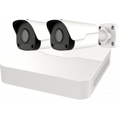 SECURITY CAMERA KIT: 2X TURRET CAMERAS + 4-CHANNEL NVR - 4MP
