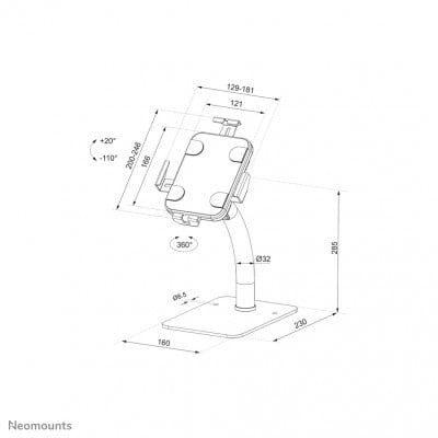 Neomounts by Newstar DS15-625BL1 houder Passieve houder Tablet/UMPC Zwart