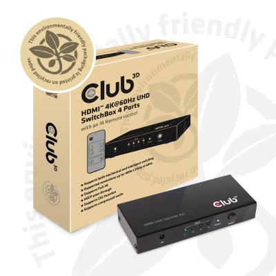 Club 3D HDMI 2.0 UHD SwitchBox 4 Ports