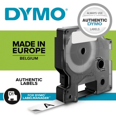 Dymo Flexible Tape&#47;12mm black white Type D1