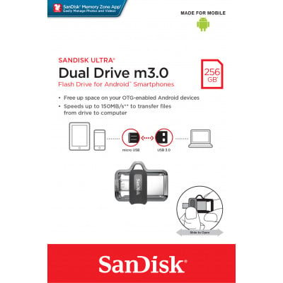 Sandisk Ultra Dual Drive m3.0 256GB 130MB&#47;s