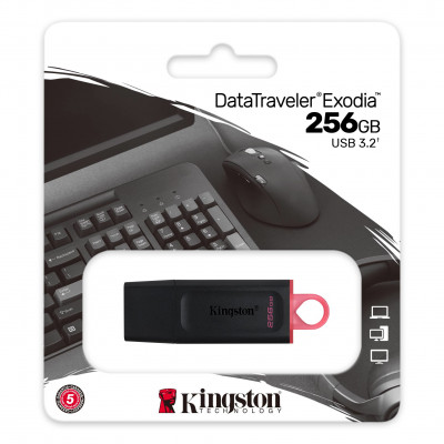 Kingston DataTraveler 256GB USB3.2 Gen1 Exodia Black+Pink