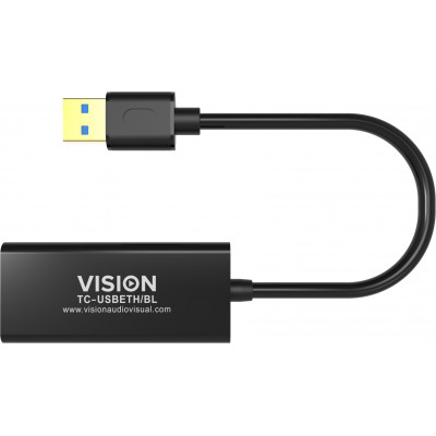 VISION Professional installation-grade USB-A to RJ45 Etherne
