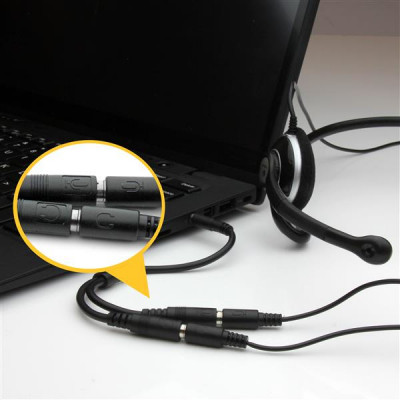 StarTech Headset adapter with headphone&#47;mic plugs