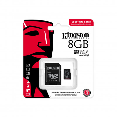 Kingston 8GB microSDHC Industrial Card+SDAdapter