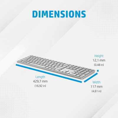 HP 970 Programmable Wireless keyboard Bluetooth Silver