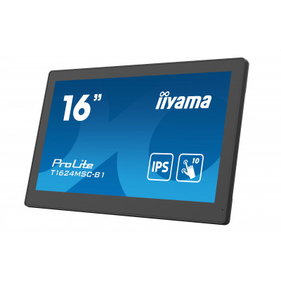 iiyama T1624MSC-B1 affichage de messages Écran plat interactif 39,6 cm (15.6") IPS 450 cd/m² Full HD Noir Écran tactile 24/7