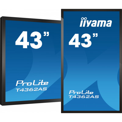 iiyama T4362AS-B1 Signage Display Interactive flat panel 108 cm (42.5") IPS 500 cd/m² 4K Ultra HD Black Touchscreen Built-in processor Android 8.0 24/7