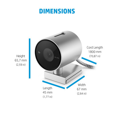 HP 950 4K webcam USB 3.2 Gen 1 (3.1 Gen 1) Black, Silver