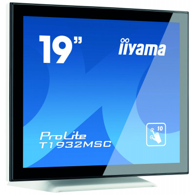 iiyama ProLite T1932MSC-W5AG écran plat de PC 48,3 cm (19") 1280 x 1024 pixels LED Écran tactile Multi-utilisateur Noir, Blanc