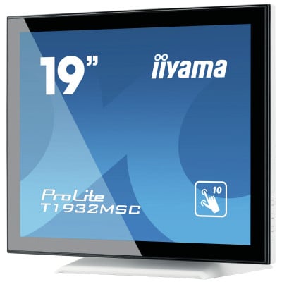 iiyama ProLite T1932MSC-W5AG écran plat de PC 48,3 cm (19") 1280 x 1024 pixels LED Écran tactile Multi-utilisateur Noir, Blanc
