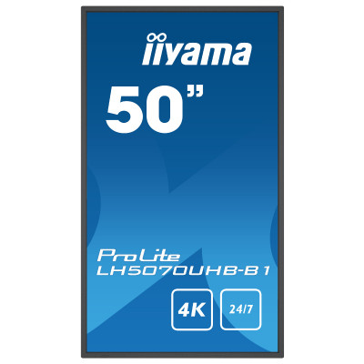 iiyama LH5070UHB-B1 Signage Display Digital signage flat panel 125.7 cm (49.5") VA 700 cd/m² 4K Ultra HD Black Built-in processor Android 9.0 24/7