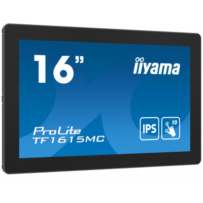 iiyama ProLite TF1615MC-B1 computer monitor 39.6 cm (15.6") 1920 x 1080 pixels Full HD Touchscreen Black