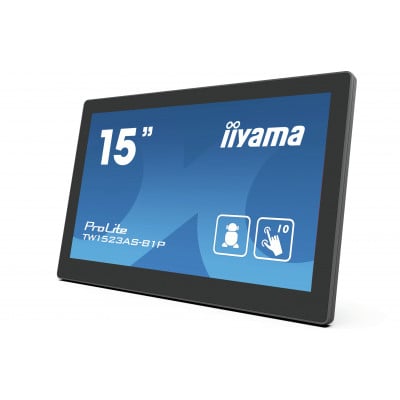 iiyama ProLite TW1523AS-B1P computer monitor 39.6 cm (15.6") 1920 x 1080 pixels Full HD LED Touchscreen Multi-user Black