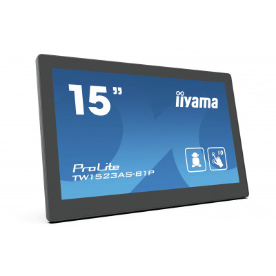 iiyama ProLite TW1523AS-B1P computer monitor 39.6 cm (15.6") 1920 x 1080 pixels Full HD LED Touchscreen Multi-user Black