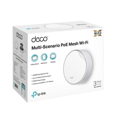 TP-Link DECO X50-PoE(3-PACK) Dual-band (2.4 GHz / 5 GHz) Wi-Fi 6 (802.11ax) White Internal