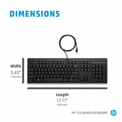 HP 125 Wired keyboard USB QWERTY English Black