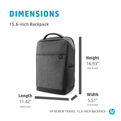 HP Renew Travel 15.6-inch backpack Casual backpack Grey Polyester
