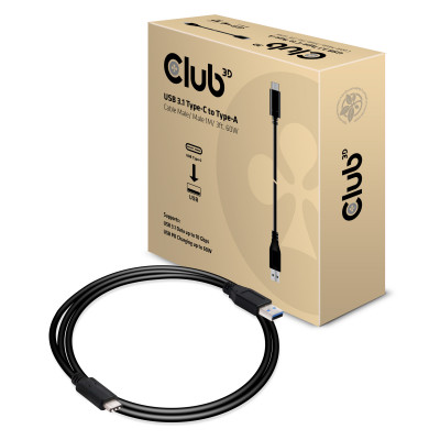 CLUB3D CAC-1523 câble USB USB 3.2 Gen 1 (3.1 Gen 1) USB C USB A Noir