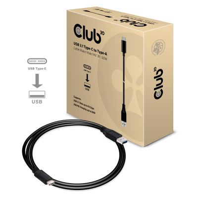 CLUB3D CAC-1523 câble USB USB 3.2 Gen 1 (3.1 Gen 1) USB C USB A Noir