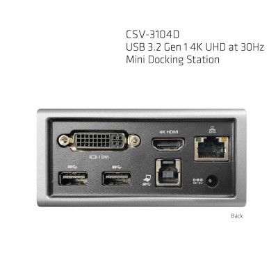 CLUB3D CSV-3104D notebook dock/port replicator Wired USB 3.2 Gen 1 (3.1 Gen 1) Type-A Black, Silver