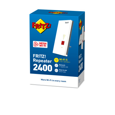 FRITZ!Repeater Repeater 2400 Network transmitter & receiver Grey, White 10, 100, 1000 Mbit/s