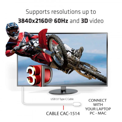 CLUB3D CAC-1514 changeur de genre de câble HDMI 2.0 Blanc