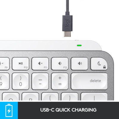 Logitech MX Keys Mini For Mac Minimalist Wireless Illuminated keyboard Bluetooth AZERTY French Grey