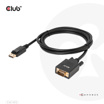 CLUB3D CAC-1012 video cable adapter 2 m VGA (D-Sub) Black