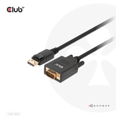 CLUB3D CAC-1012 video kabel adapter 2 m VGA (D-Sub) Zwart