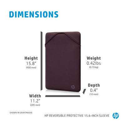 HP Reversible Protective 15.6-inch Geo Laptop Sleeve notebooktas 39,6 cm (15.6'') Opbergmap/sleeve Zwart, Grijs