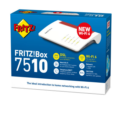 FRITZ!Box 7510 AX wireless router Gigabit Ethernet Single-band (2.4 GHz) White