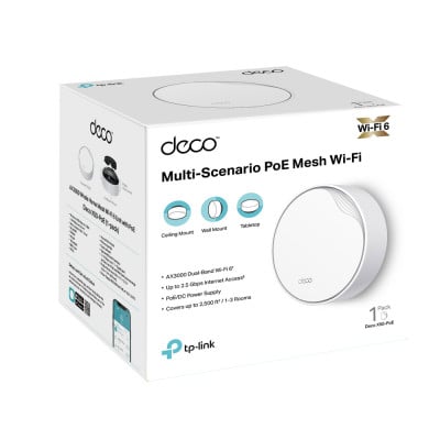 TP-Link DECO X50-POE(1-PACK) mesh wi-fi system Dual-band (2.4 GHz / 5 GHz) Wi-Fi 6 (802.11ax) White 3 Internal