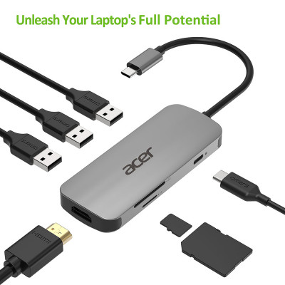 Acer HP.DSCAB.008 notebook dock/port replicator Wired USB 3.2 Gen 2 (3.1 Gen 2) Type-C Silver