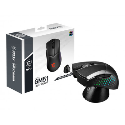 MSI CLUTCH GM51 LIGHTWEIGHT WIRELESS mouse Right-hand RF Wireless Optical 26000 DPI