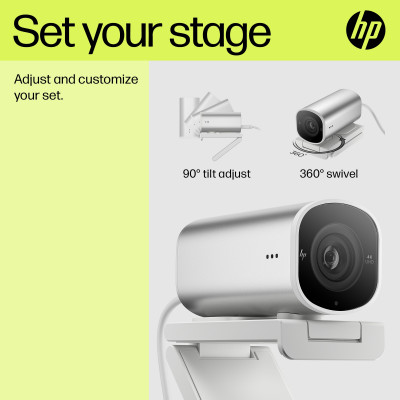 HP 960 4K Streaming webcam 8 MP 3840 x 2160 pixels USB Silver