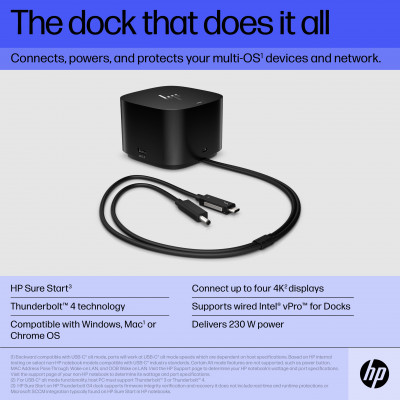 HP Thunderbolt Dock 280W G4 w/Combo Cable