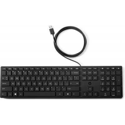 HP Wired Desktop 320K keyboard USB QWERTY English Black