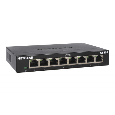 NETGEAR GS308-300PES network switch Unmanaged L2 Gigabit Ethernet (10/100/1000) Black