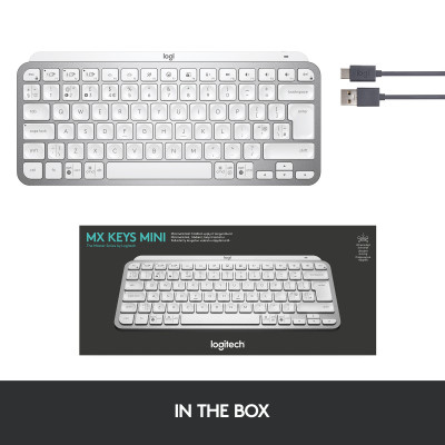 Logitech MX Keys Mini clavier RF sans fil + Bluetooth QWERTZ Allemand Gris