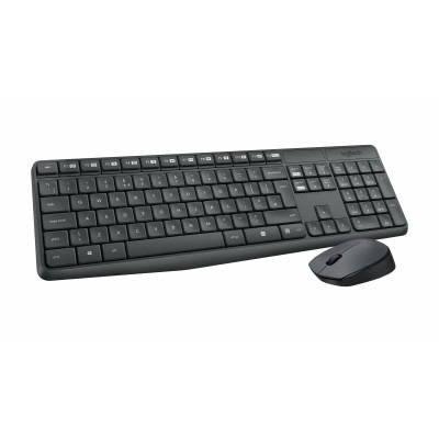 Logitech MK235 toetsenbord Inclusief muis USB AZERTY Frans Grijs