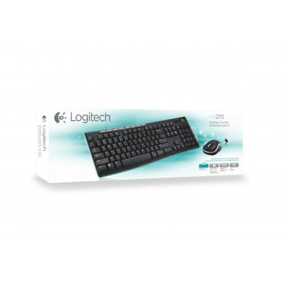Logitech Wireless Combo MK270 keyboard Mouse included USB QWERTY Italian Black