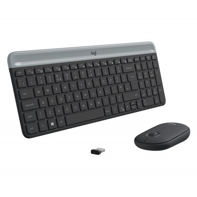 Logitech MK470 keyboard Mouse included RF Wireless QWERTY Nordic Graphite