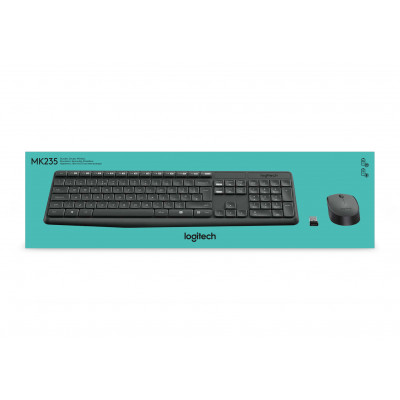 Logitech MK235 clavier Souris incluse USB QWERTY Espagnole Gris