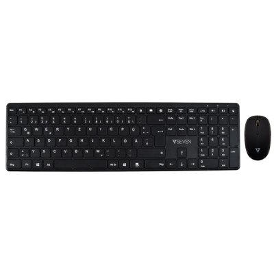 V7 CKW550DEBT keyboard Mouse included USB + Bluetooth QWERTZ German Black
